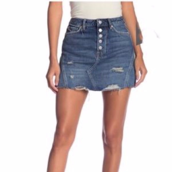 Free People Dresses & Skirts - NEW!!!  A LINE DENIM SKIRT